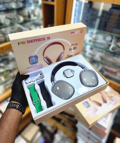 P9 Series 10 with head phone +7strap watch best quality in all social media